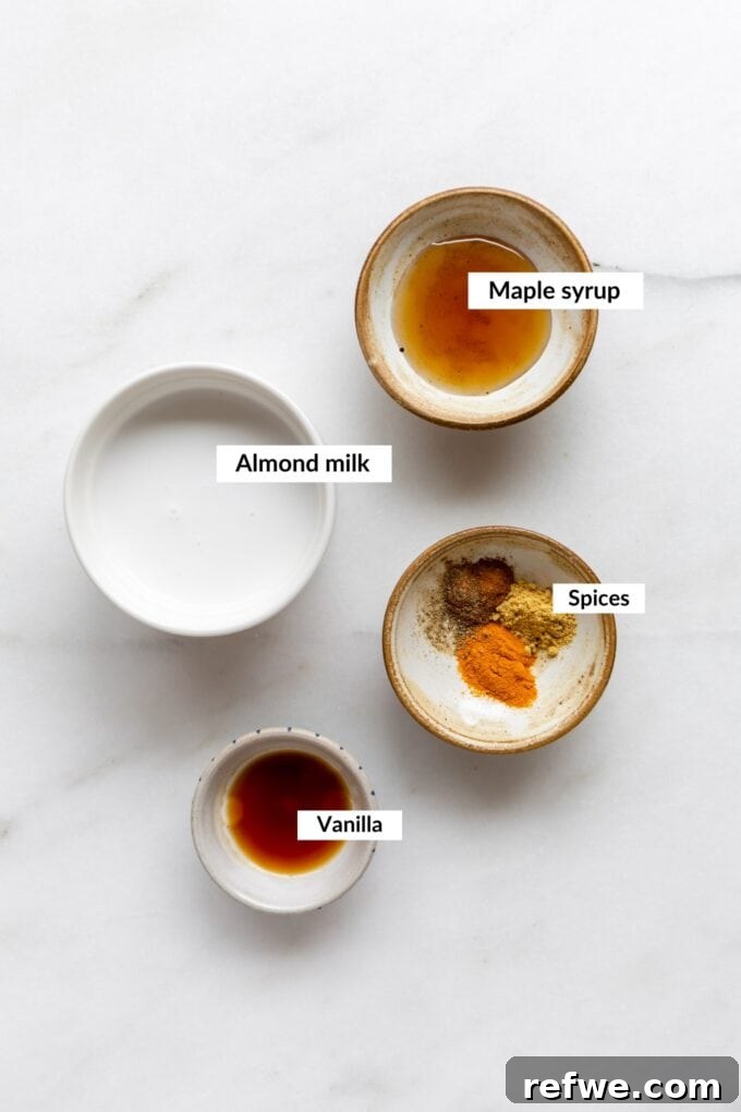 Golden Turmeric Elixir 3 ingredients for a turmeric latte