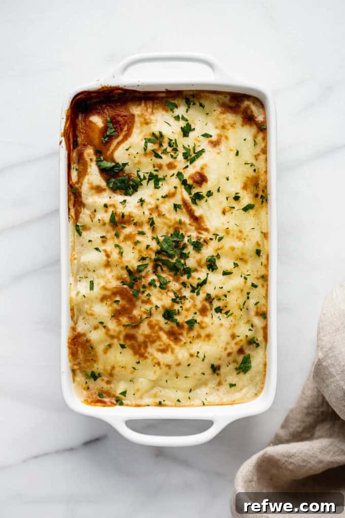 A baked vegan moussaka