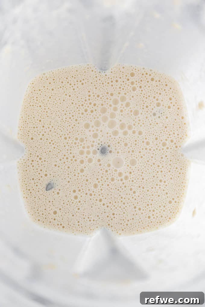 cashew milk in a blender