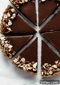 vegan chocolate hazelnut tart