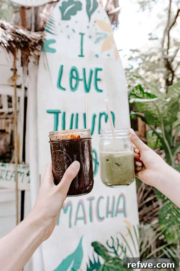 Tulum's Gastronomic Gems: A Foodie's Journey 36 A close-up of a refreshing matcha drink from Matcha Mama