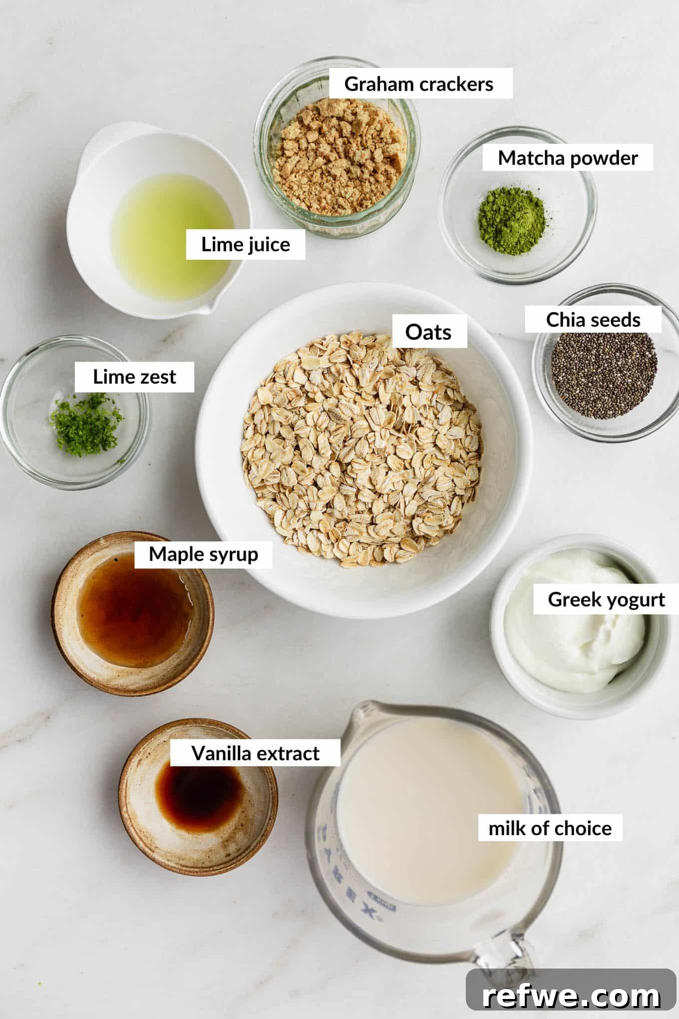 Key Lime Pie Overnight Oats Recipe for Creamy Citrus Breakfast 3 Ingredients to make key lime pie overnight oats.