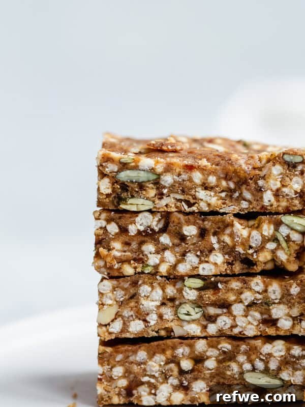 Cookie Dough-Stuffed Dates: Sweet Appetizer with Chocolate Chips 14 puffed quinoa, date & peanut butter bars