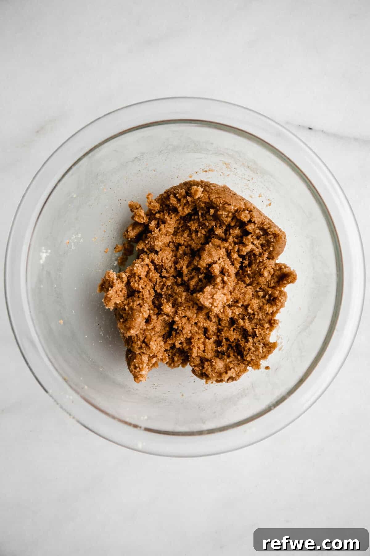 Cookie Dough-Stuffed Dates: Sweet Appetizer with Chocolate Chips 5 no bake cookie dough in a mixing bowl.