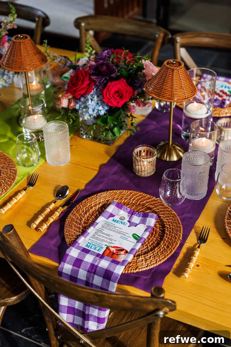 Fresh Air Retreat Recap: Highlights from Atlanta, GA 14 a purple napkin and place setting at a table.
