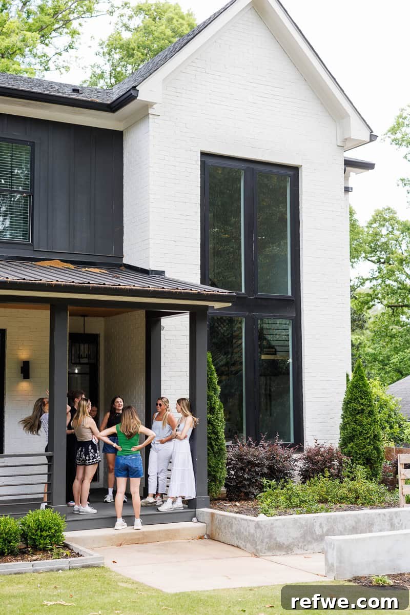 Fresh Air Retreat Recap: Highlights from Atlanta, GA 4 girls standing on the front porch of a house.