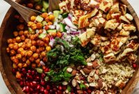 Chickpea, Halloumi and Quinoa Salad with Lemon Dressing