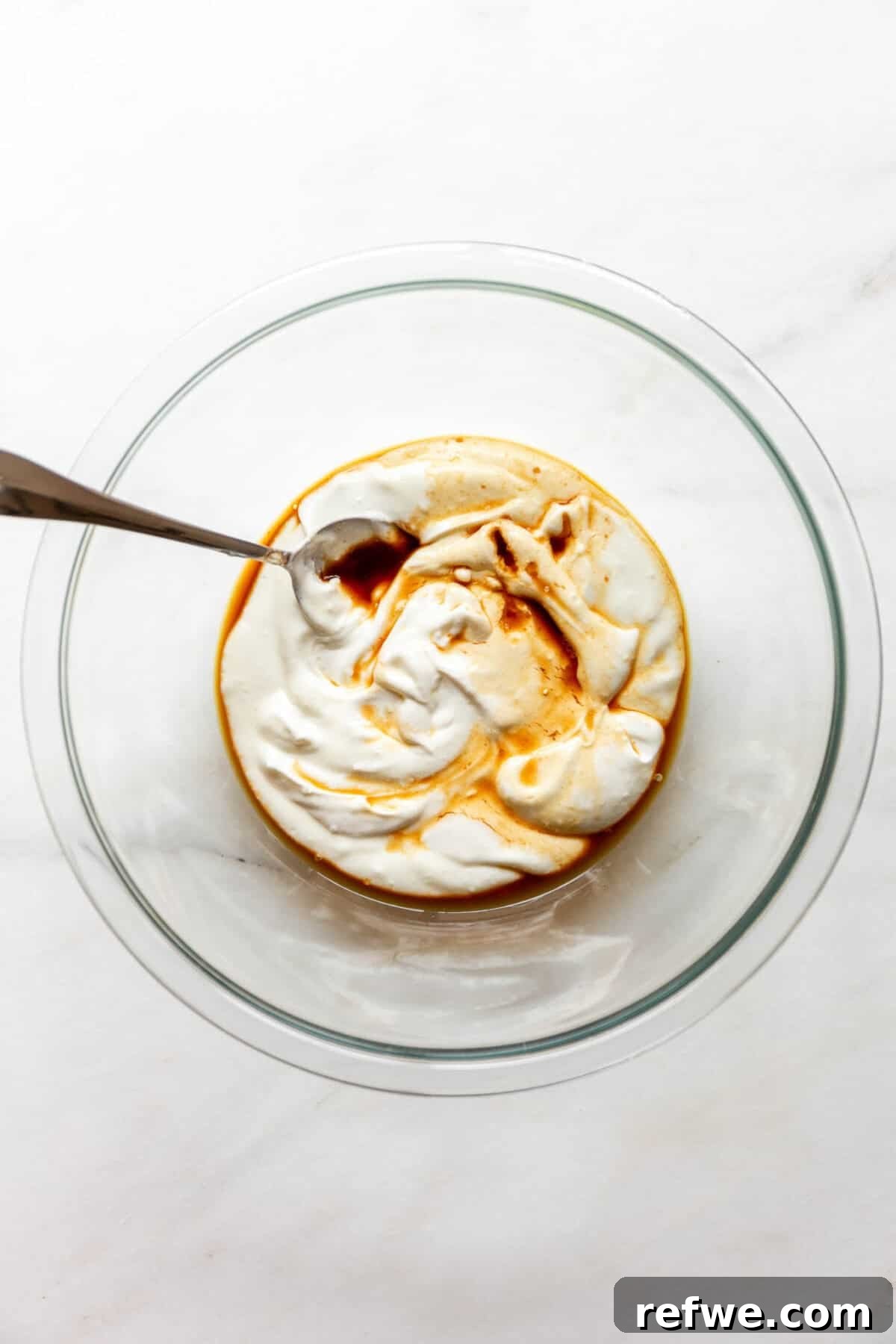 Cottage Cheese Cinnamon Rolls Recipe: Soft and Fluffy 4 Cottage cheese and vanilla in a clear mixing bowl.