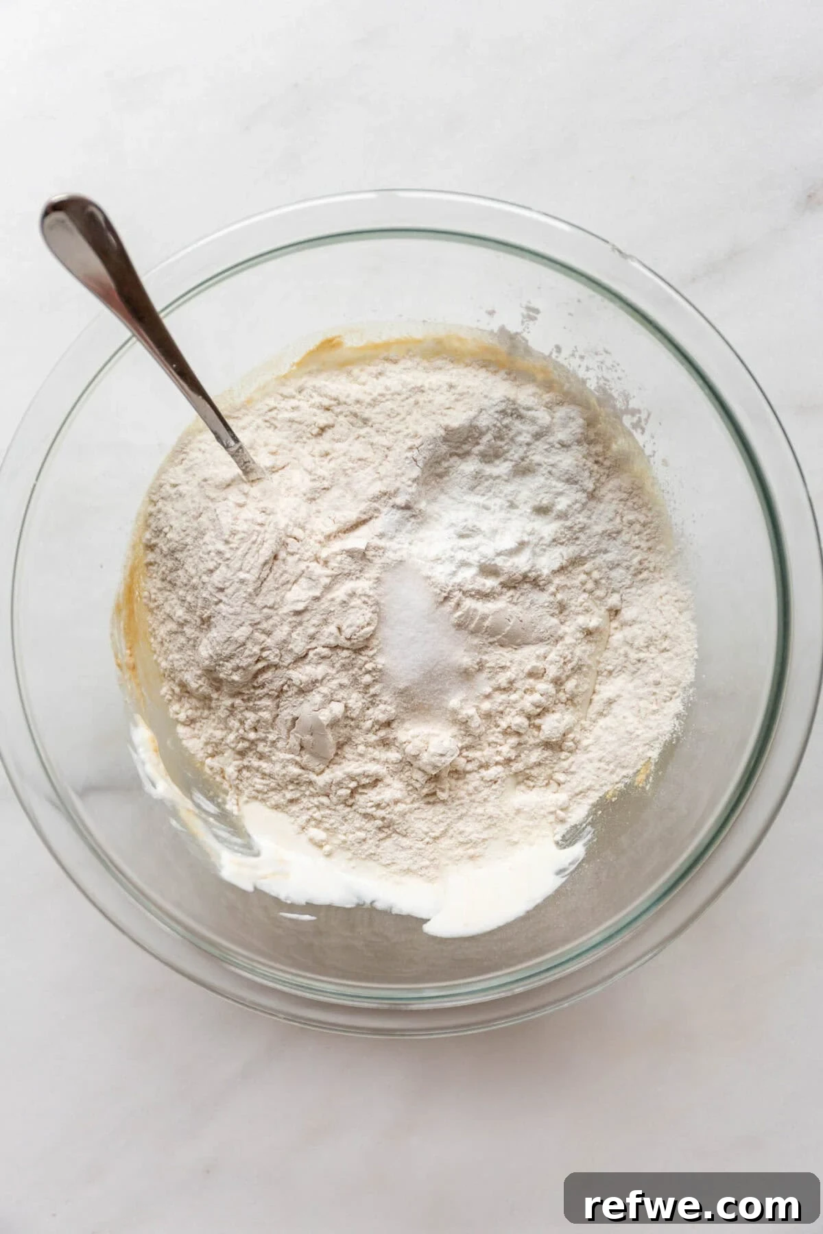 Cottage Cheese Cinnamon Rolls Recipe: Soft and Fluffy 5 Bowl of flour and cottage cheese.
