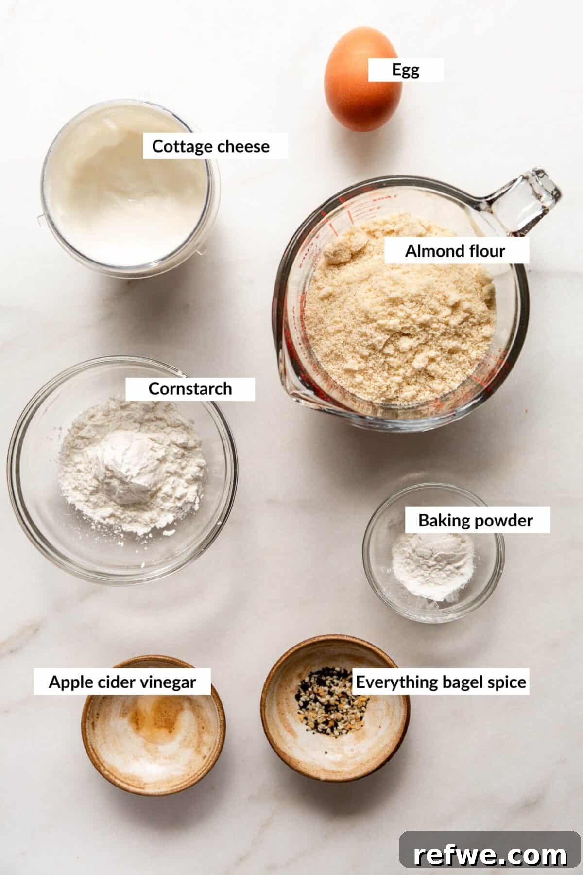 Cottage Cheese and Almond Flour Bagel Recipe 4 Ingredients for Cottage Cheese Almond Flour Bagels.